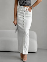 Button Down Cotton Maxi Skirt
